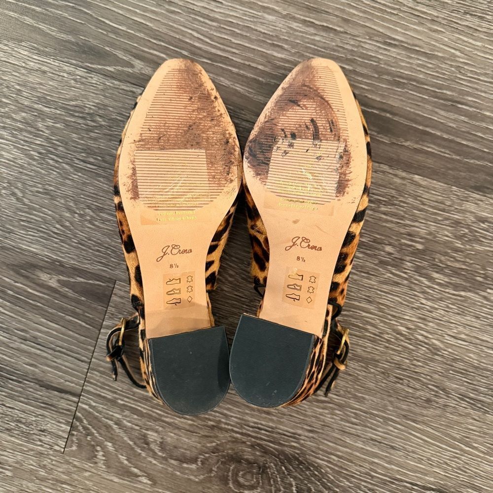 J. Crew Women's Slingback Pumps in Leopard Calf Hair - Picture 7 of 8
